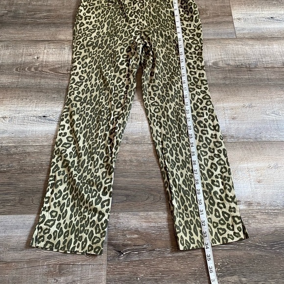 Lafayette 148 Green Animal Print Leopard Side Zip Split Hem Pants 2 - Picture 8 of 9